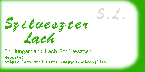 szilveszter lach business card